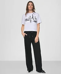 Dkny Women's Studded City Graphic Short-Sleeve T-Shirt