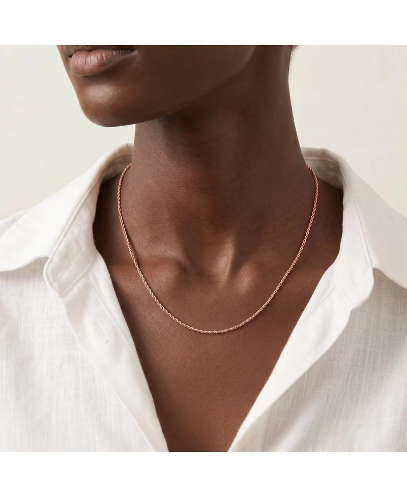 Spero London Sterling Silver Rope Chain Necklace