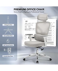 gaomon Ergonomic Office Chair, Computer Desk Chair Comfy with Adjustable Padded Headrest,Comfortable Lumbar Support and3D Armrest Gaming Chairs