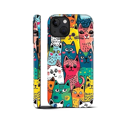 Gonez Case for iPhone 14, 2-in-1 Dual-Layer Shockproof Protection, Funny Cat Art Glossy