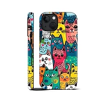 Gonez Case for iPhone 14, 2-in-1 Dual-Layer Shockproof Protection, Funny Cat Art Glossy