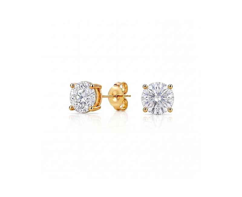 Genevive Dainty Sterling Silver Brilliant Round 5MM Cz Mini Stud Earrings