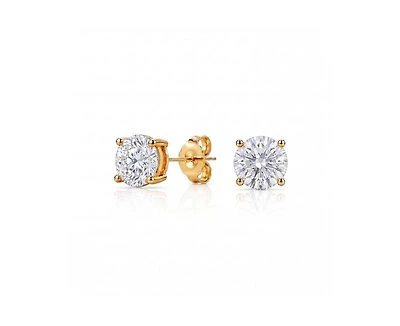 Genevive Dainty Sterling Silver Brilliant Round 5MM Cz Mini Stud Earrings