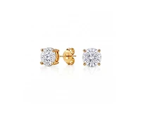 Genevive Dainty Sterling Silver Brilliant Round 5MM Cz Mini Stud Earrings