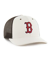 Carhartt x '47 Men's Natural/Brown Boston Red Sox Undyed Trucker Adjustable Hat
