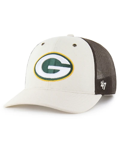 Carhartt x '47 Men's Natural/Brown Green Bay Packers Undyed Trucker Adjustable Hat