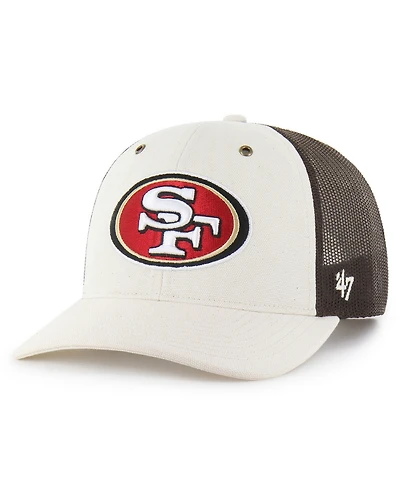 Carhartt x '47 Men's Natural/Brown San Francisco 49ers Undyed Trucker Adjustable Hat