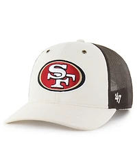 Carhartt x '47 Men's Natural/Brown San Francisco 49ers Undyed Trucker Adjustable Hat