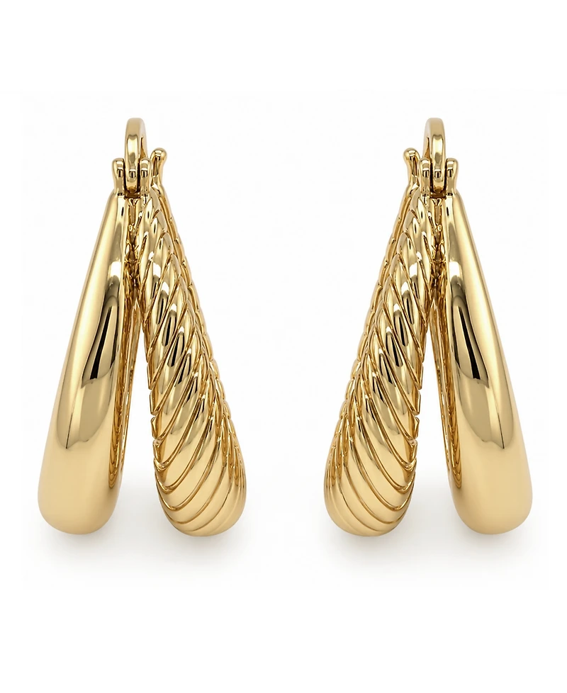 And Now This Gold-Tone Plated Split Hoop Earrings