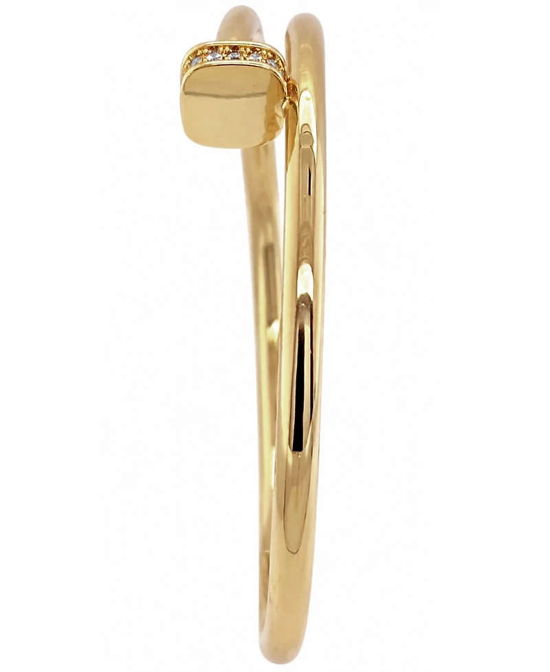 And Now This Cubic Zirconia Nail Head Coil Bangle Bracelet