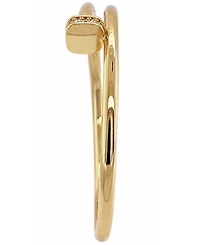 And Now This Cubic Zirconia Nail Head Coil Bangle Bracelet