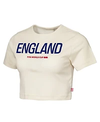 Outerstuff Women's Natural England Fifa World Cup 2026 Elote Squad Cropped T-Shirt