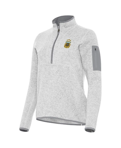 Antigua Women's Heather Gray Argentina National Team Fortune Half-Zip Pullover Jacket