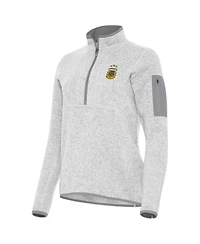 Antigua Women's Heather Gray Argentina National Team Fortune Half-Zip Pullover Jacket