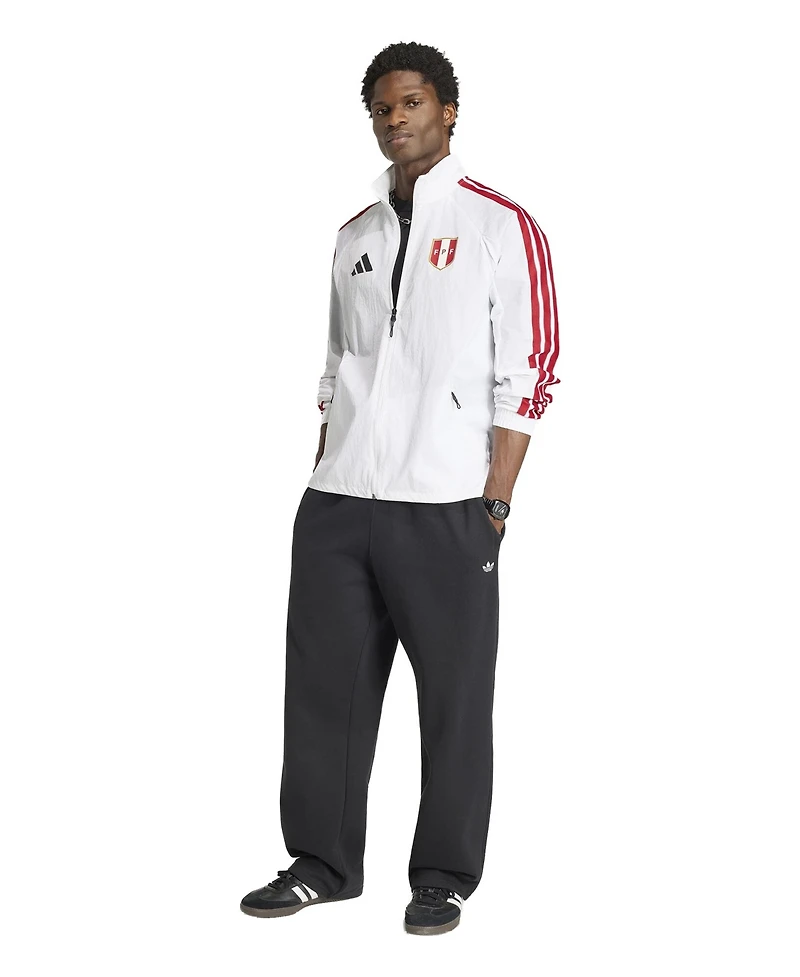 Adidas Men's White Peru National Team 2026 Home Full-Zip Game Day Anthem Jacket