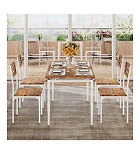 gaomon 5 Piece Dining Table Set, Industrial Style Dining Table and Chairs Set for 4, Kitchen Table Set for Dining Room Kitchen Apartment
