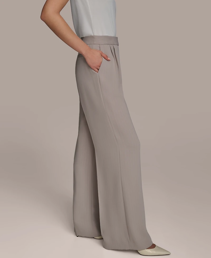 Donna Karan New York Petite Pinstripe Wide-Leg Pants