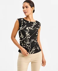 I.n.c. International Concepts Women's Floral-Print Boat-Neck Blouse, Macy's Exclusive