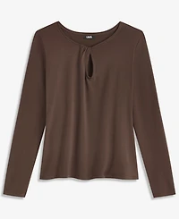 I.n.c. International Concepts Women's Long-Sleeve Keyhole Twist Top, Macy's Exclusive
