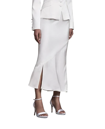 Coast Women's Satin Side-Split Fitted Midi Skirt