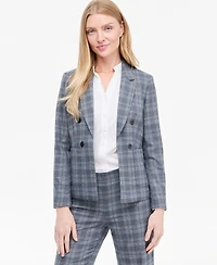 Jones New York Women's Plaid Notch Collar Jacket