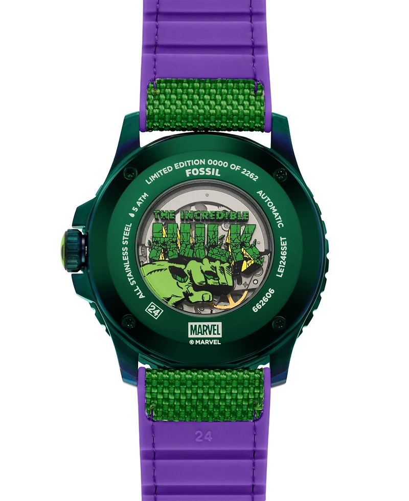 Fossil Men's Marvel x Fossil Limited-Edition Incredible Hulk Watch 45mm