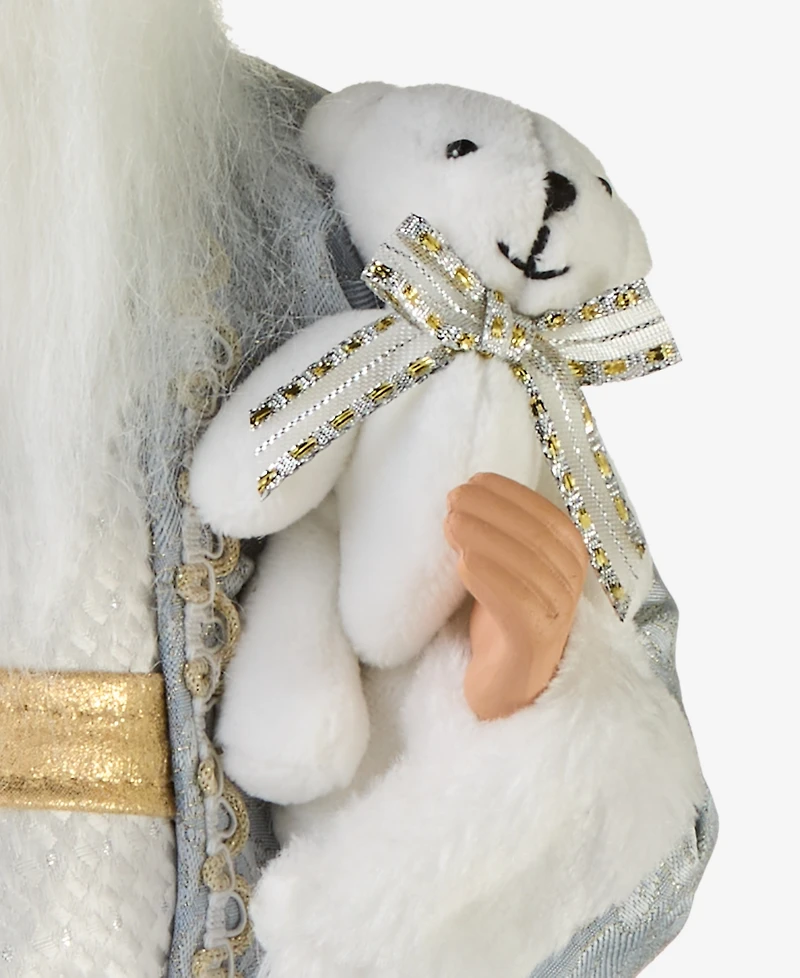 Holiday Lane Opulence Standing Santa with Tree and Stuffed Bear, Macy's Exclusive
