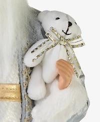 Holiday Lane Opulence Standing Santa with Tree and Stuffed Bear, Macy's Exclusive