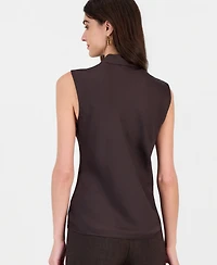 Kasper Petite Satin Tie-Neck Sleeveless Blouse