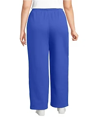 Lands' End Plus Serious Sweats High Rise Relaxed Straight Leg Pants - Set Bottom
