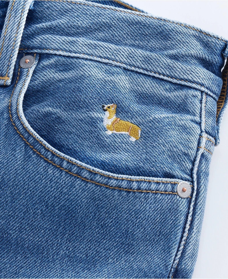 Lands' End Petite Rigid Denim Mid Rise Baggy Jeans