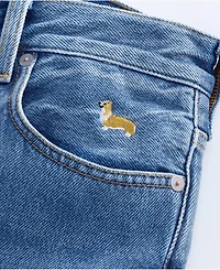 Lands' End Petite Rigid Denim Mid Rise Baggy Jeans