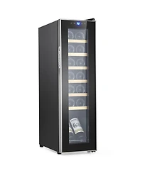 gaomon Freestanding Compressor Wine Fridge 14 Bottle Capacity Digital Temperature Control 41–64degree(-s)F Uv-Blocking Glass Door for Car,Bar