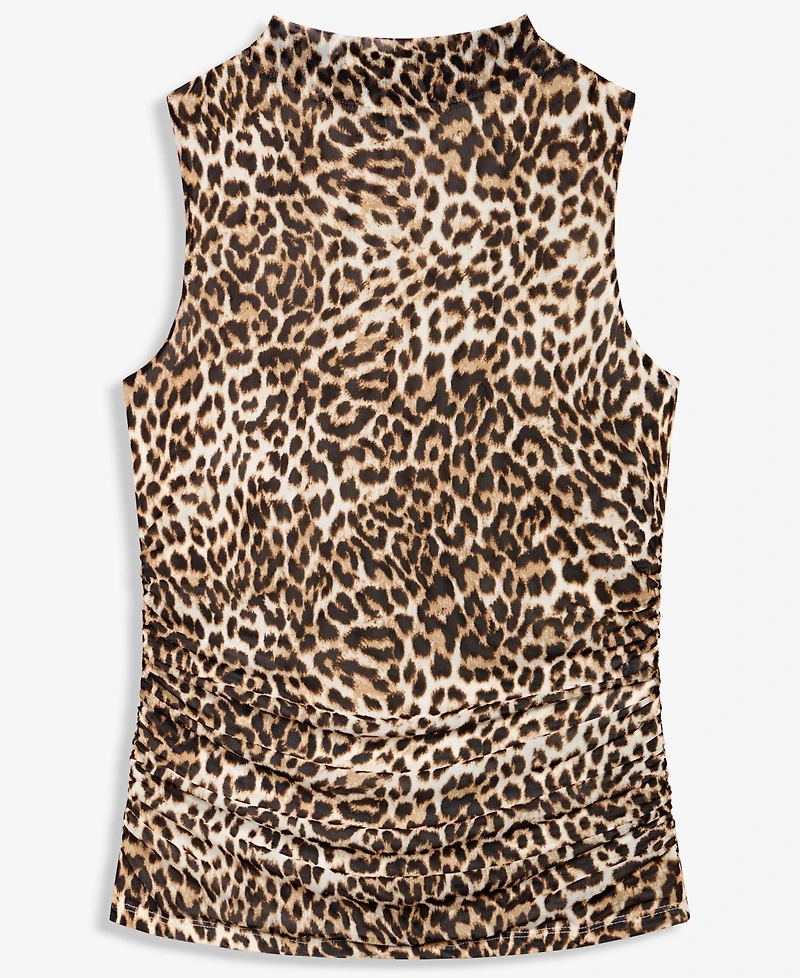 I.n.c. International Concepts Women's Mock-Neck Printed Mesh Sleeveless Top, Macy's Exclusive