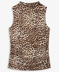 I.n.c. International Concepts Women's Mock-Neck Printed Mesh Sleeveless Top, Macy's Exclusive