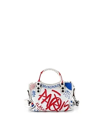 Pre-Owned Balenciaga Mini City Graffiti Classic Studs Bag Leather