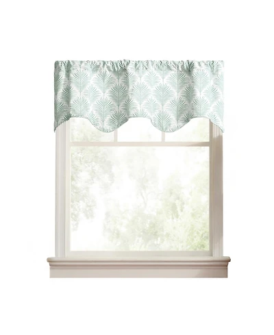 Ellis Curtain Palmetto Cotton Scallop Poly-Cotton Lined Rod Pocket Valance