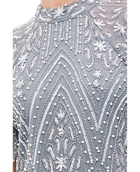 Beauut Women's Embellished Sequins High Neck Gown