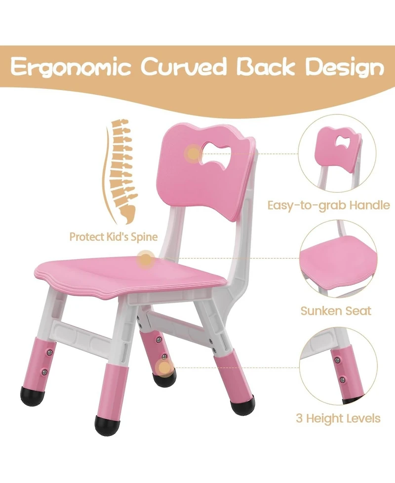 gaomon 3 Level Height Adjustable Kid Chair, Plastic Toddler Chairs