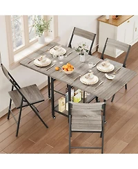 gaomon Folding Dining Table Set with 4 Folding Chairs for Small Space, Kitchen