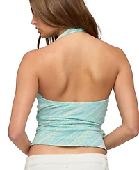 Edikted Women's Aquarelle Striped Wrap Halter Top