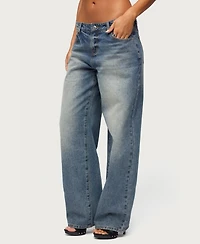Edikted Women's Heidie Low Rise Baggy Jeans