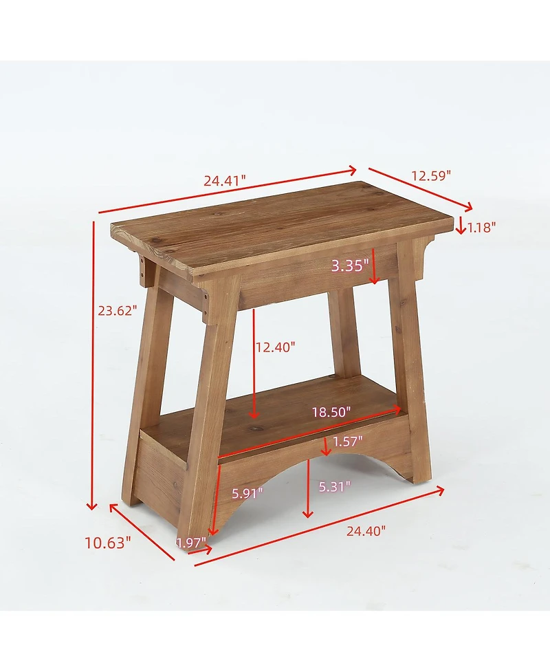 Tribesigns 2-tier Solid Wood End Table, Rustic Farmhouse Side Table For Living Room, Bedroom