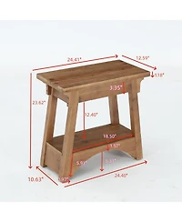 Tribesigns 2-tier Solid Wood End Table, Rustic Farmhouse Side Table For Living Room, Bedroom