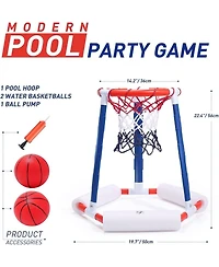 Gnuadz Pool Basketball Hoop Inflatable Floating Game Balls Pump Swimming Outdoor Indoor Adults Kids