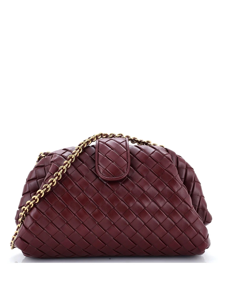 Pre-Owned Bottega Veneta Medium Lauren 1980 Clutch with Chain Intrecciato Nappa