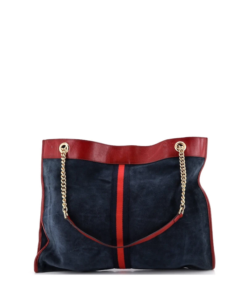 Pre-Owned Gucci Large Rajah Chain Tote Suede