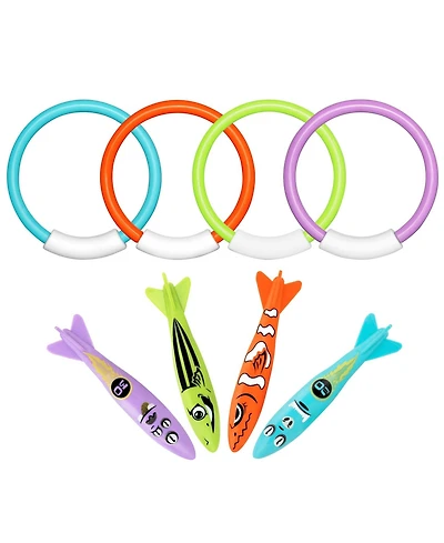 Gnuadz Diving Games Swimming Pool Underwater Rings Torpedo Set