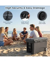 Sugift 75 Quart Portable Hard Cooler with 6-Day Ice Retention All-Terrain Wheels