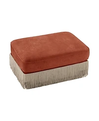 sumyeg Velvet Upholstered Ottoman Footrest for Living Room or Bedroom